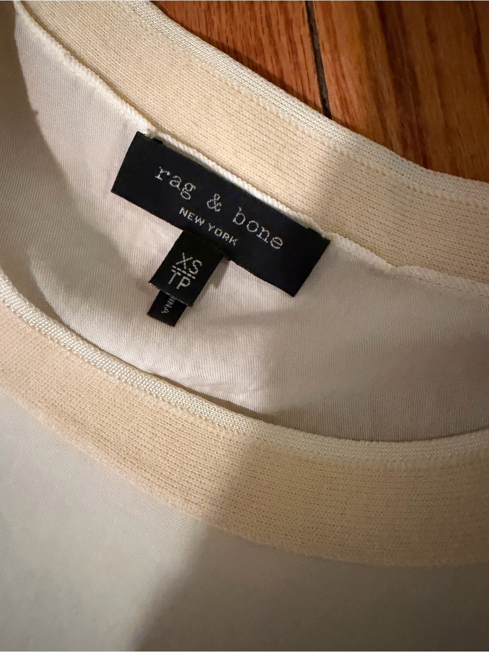 rag & bone Cream Short Sleeve Crewneck Tee